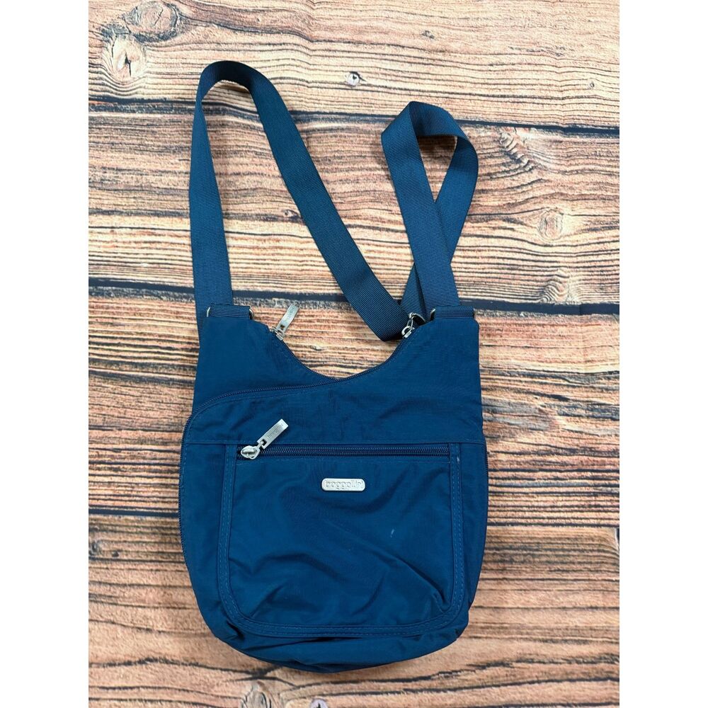 Baggallini Teal Nylon Crossbody Shoulder Bag Adjustable Strap Zip Pockets